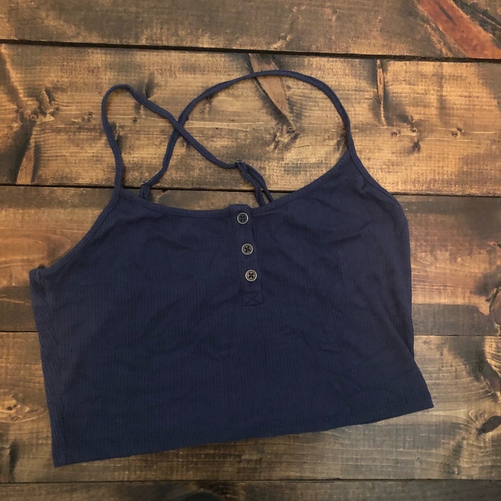 Navy crop top